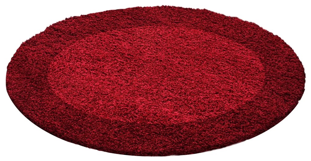 Dywan shaggy Life czerwony 120 cm x 120 cm koło