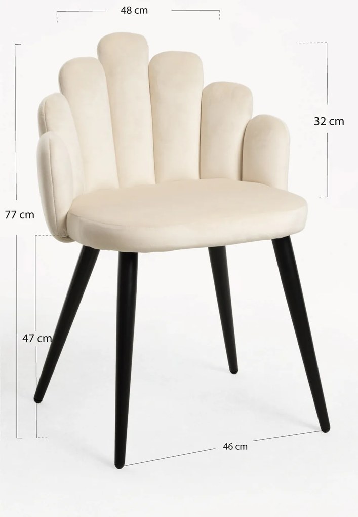 Zestaw 4 Krzese Hand Aksamitne Czarne Nogi