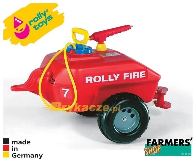 Rolly toys rollytrailer przyczepa cysterna do traktora straż pożarna 5l