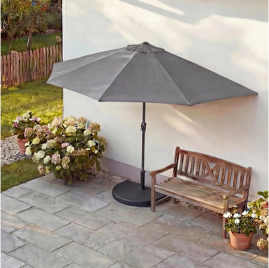 Parasol ogrodowy Lorca I,  270 cm antracytowy z podstawą