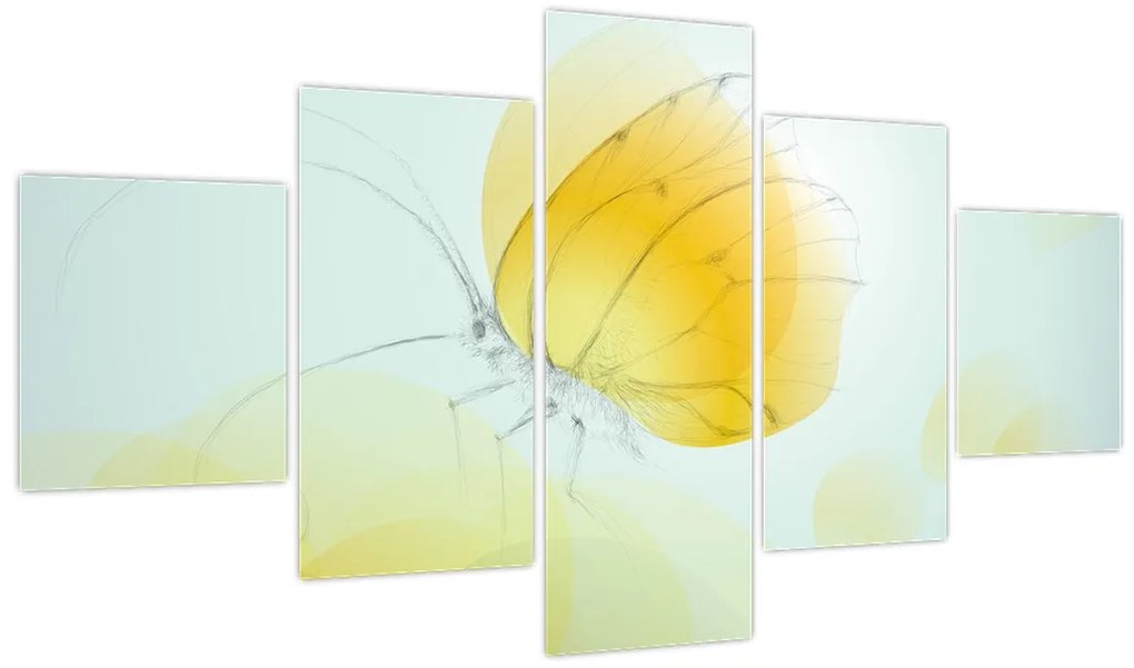 Obraz - Żółty motyl (125x70 cm)