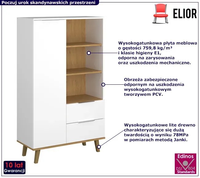 Duży półotwarty regał skandynawski E2-E29