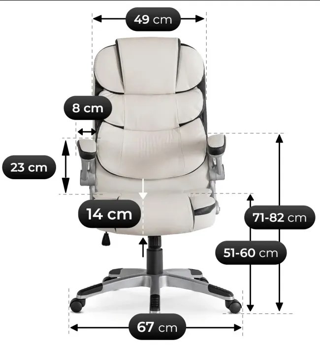 Biały fotel obrotowy do biura A7-F34