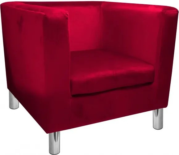 Fotel Monaco tkanina Welur : Kolor nogi - Chrom, Kolor tkaniny - VELVET - MG31, Wysokość nogi - 15 cm