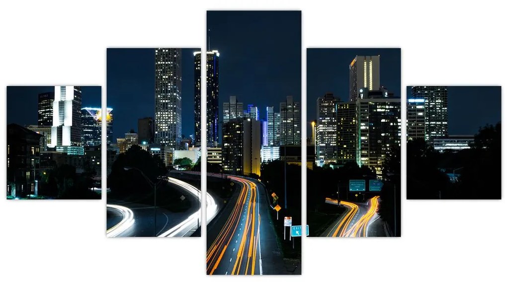 Obraz nocnej metropolii (125x70 cm)