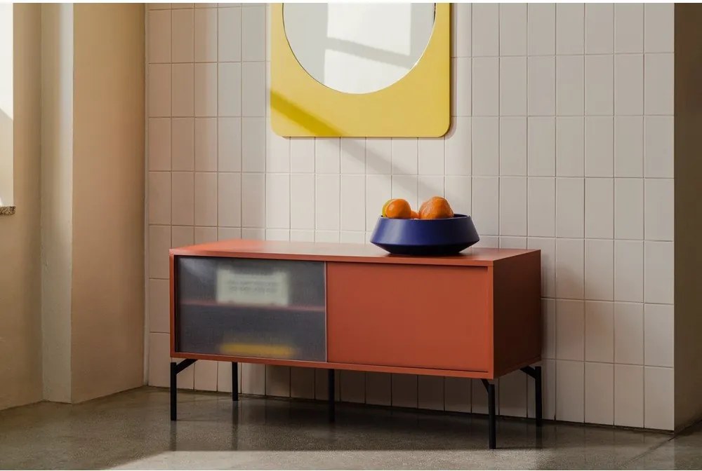 Szafka pod TV w kolorze terakoty 116x55x42 cm Met Mini – noo.ma