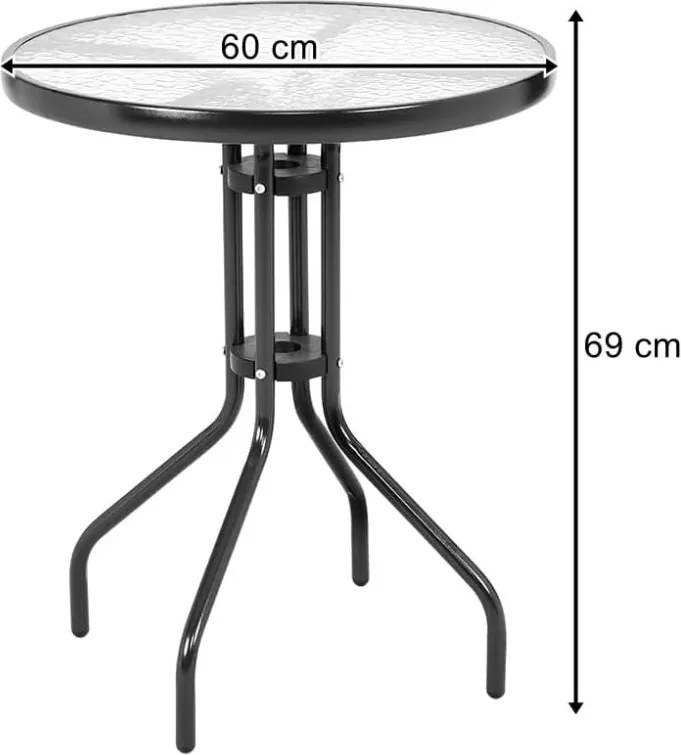 Zestaw ogrodowy TREGO ISLAND - 2 krzesła i okrągły stół ø 60 cm, zielony