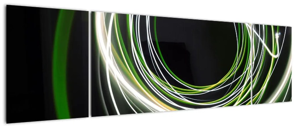 Obraz zielonych kresek (170x50 cm)