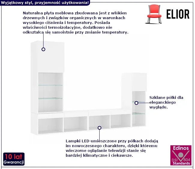 4-częściowy zestaw mebli w kolorze białym - Bisco
