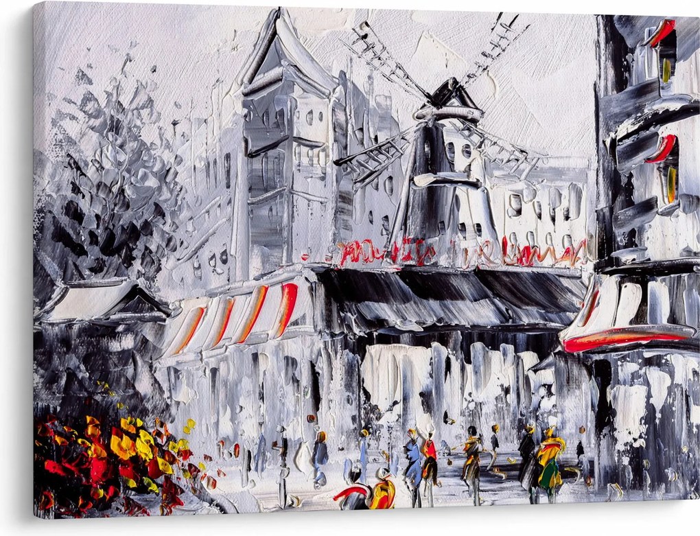 Obraz - Ulica w Paryżu, obraz olejny (70x50 cm)