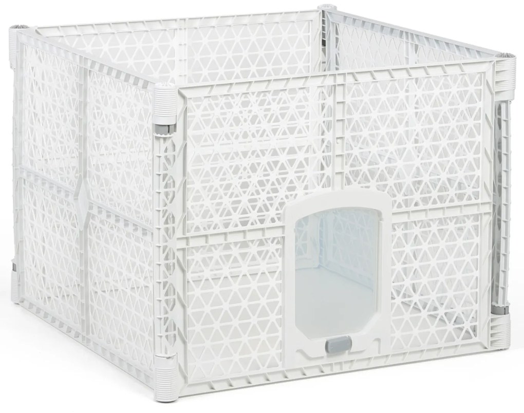 Klatka dla psa, 900 x 900 x 667 mm, biała