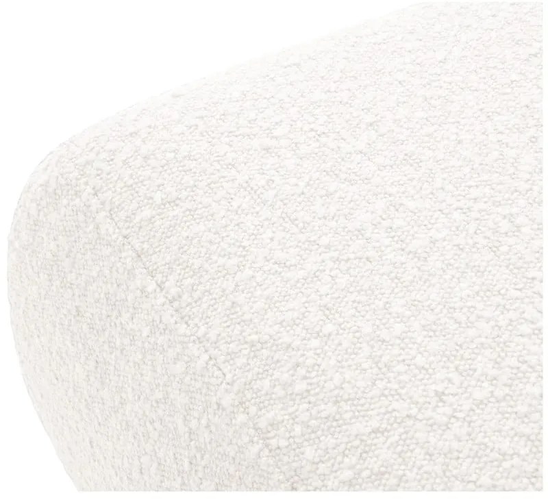 Biały puf z materiału bouclé Molino – Micadoni Home