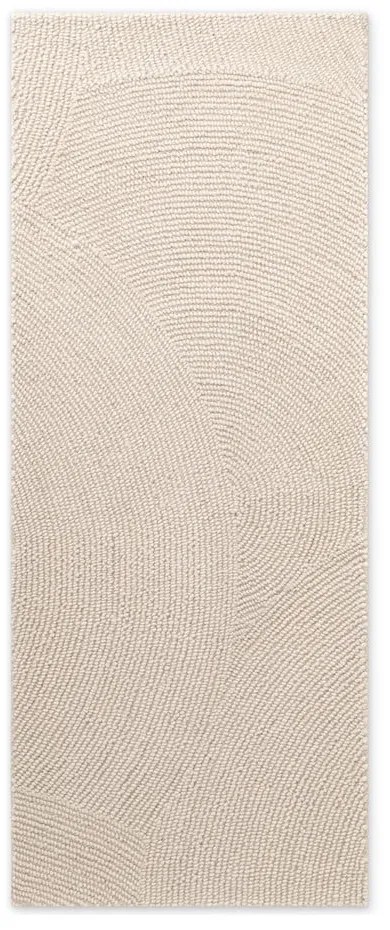 Wełniany chodnik tkany ręcznie w jasnym naturalnym kolorze 80x200 cm Eleni Natural White – Hanse Home