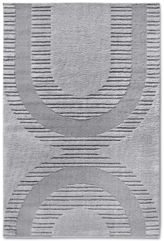 Dywan nowoczesny Gallery 3D Geometryczny szary 200 cm x 280 cm