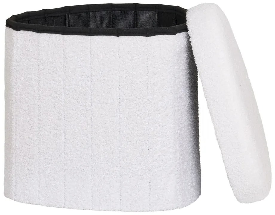 Biały puf z materiału bouclé Medford – House Nordic