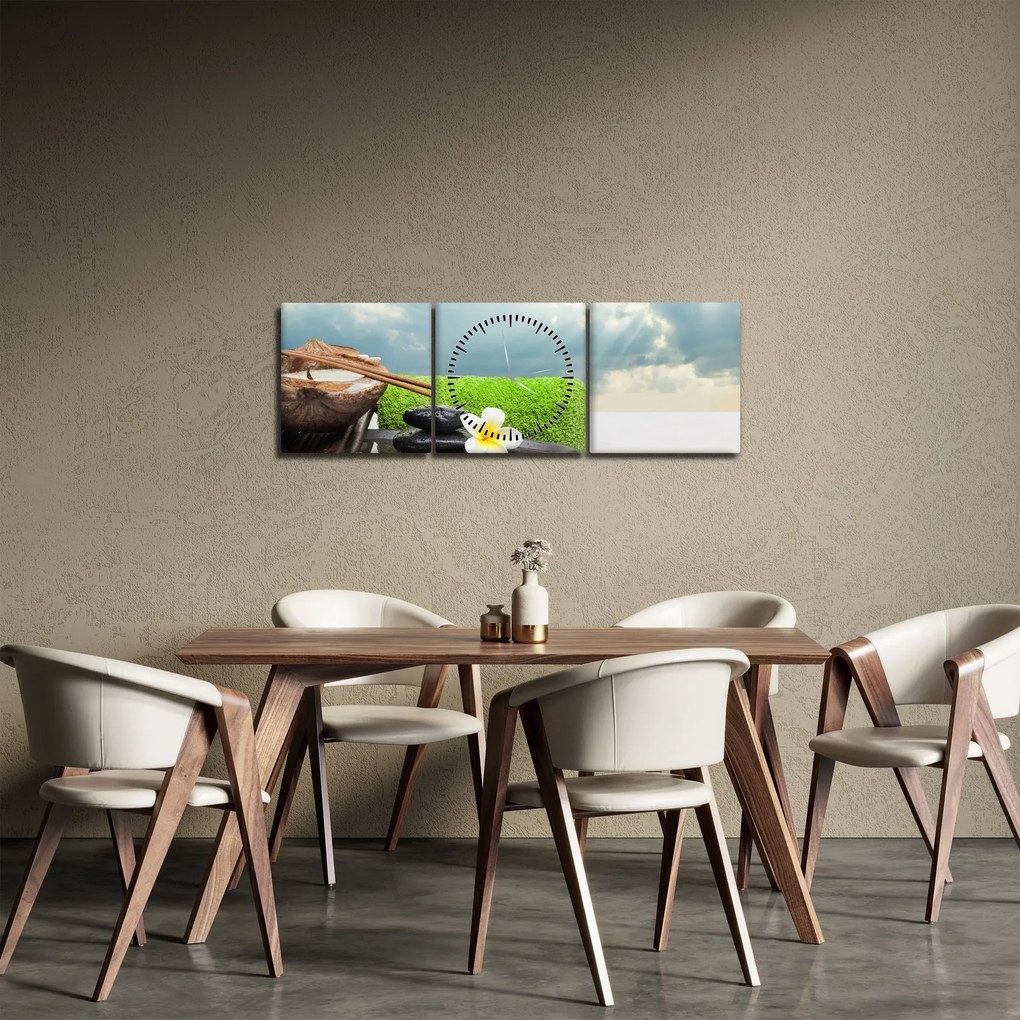 Obraz - Spa and relakx (z zegarem) (90x30 cm)