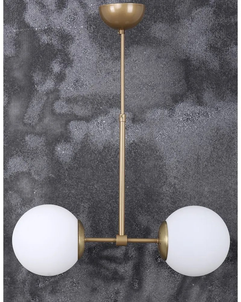 Lampa wisząca w biało-złotym kolorze ze szklanym kloszem ø 15 cm Seagull – Squid Lighting