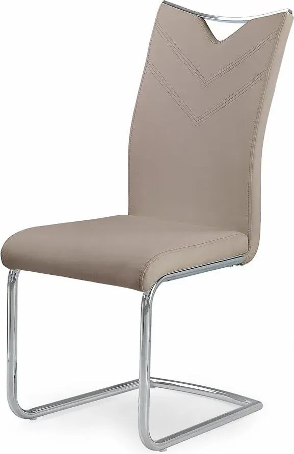 Minimalistyczne krzesło na płozach cappuccino F8-F87