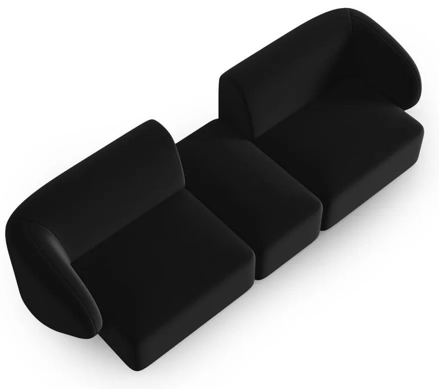 Czarna aksamitna sofa 246 cm Paolo – Milo Casa