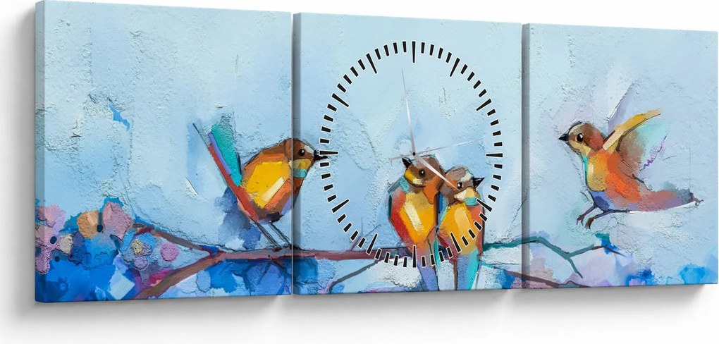 Obraz- Przebudzenie natury (z zegarem) (90x30 cm)
