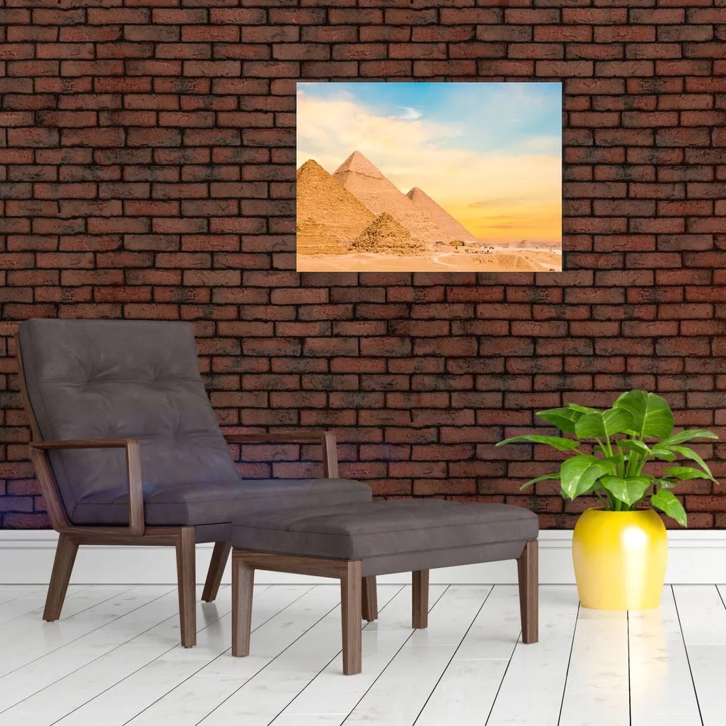 Obraz na szkle egipskich piramid (70x50 cm)