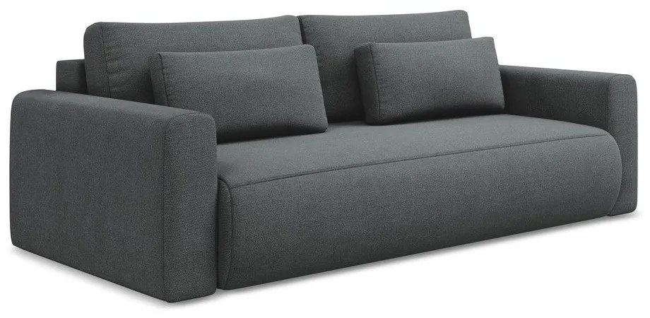 Ciemnoszara rozkładana/ze schowkiem sofa 238 cm Kapua – Makamii