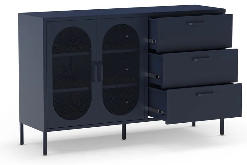 Ciemnoniebieska komoda 140x90 cm Diora – Marckeric