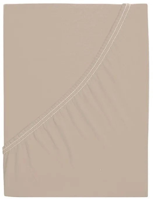 PrzytulneMieszkanie.pl Prześcieradło jersey z mako bawełny LUXORA beżowe 180 x 200 cm