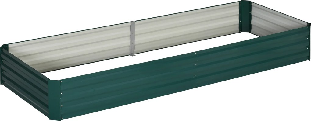 Outsunny Podwyższone łóżko ogrodowe Stal Otwarte dno Łatwy montaż Zielony 95x90 5x29 8cm | Aosom PL