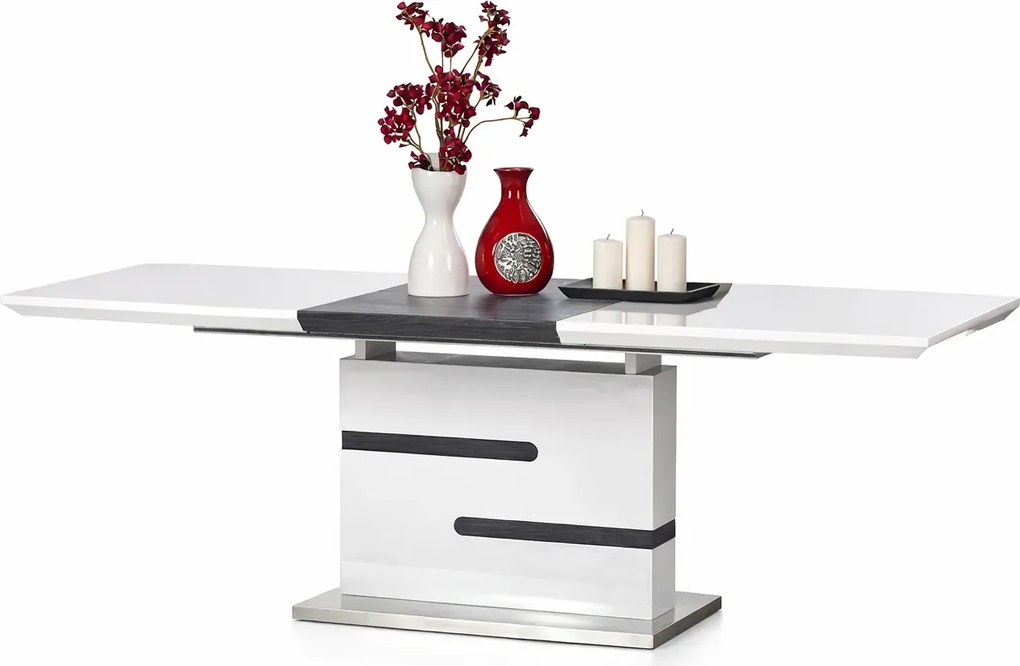 Stół rozkładany biały + popiel T9-S53