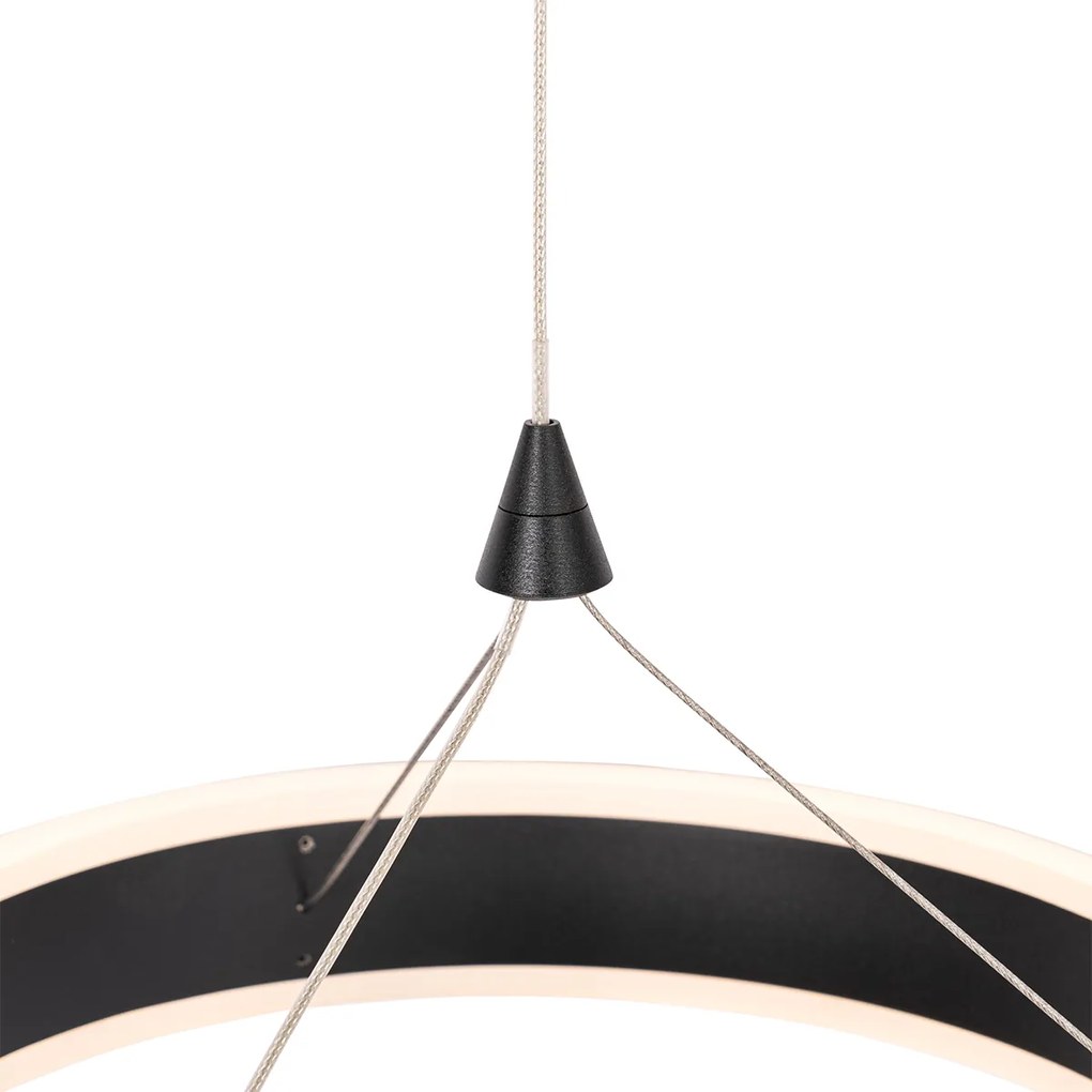 Lampa wisząca czarna okrągła w komplecie z LED 3-stopniowy ściemniacz 3-światła - LyaniDesignerski Oswietlenie wewnetrzne
