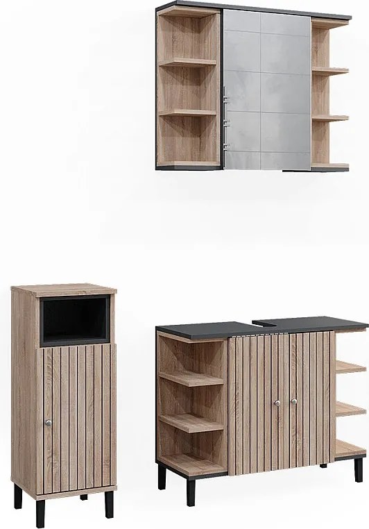 Zestaw mebli łazienkowych sonoma 79.6x32x64 aquis