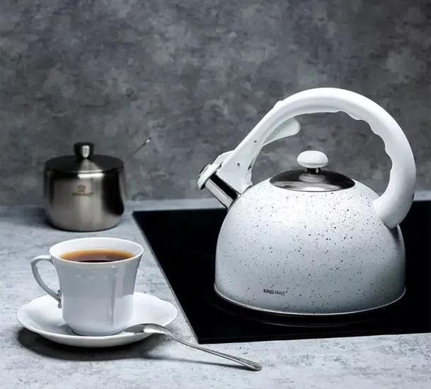 Biały elegancki czajnik z powłoką marmurową 2,6L Z2-A61