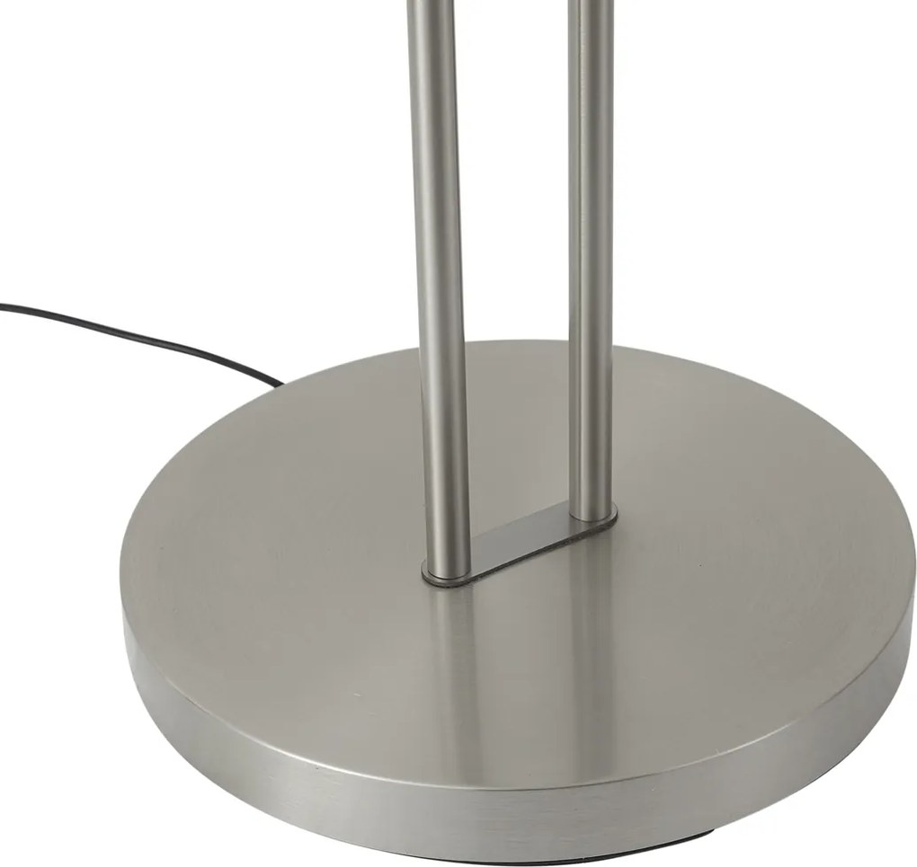 Nowoczesna lampa podłogowa stalowa z ramieniem do czytania w tym LED i ściemniacz - Divo