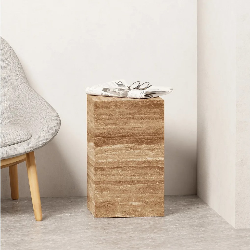 Stolik pomocniczy z trawertynu – orzech – Dove Tall