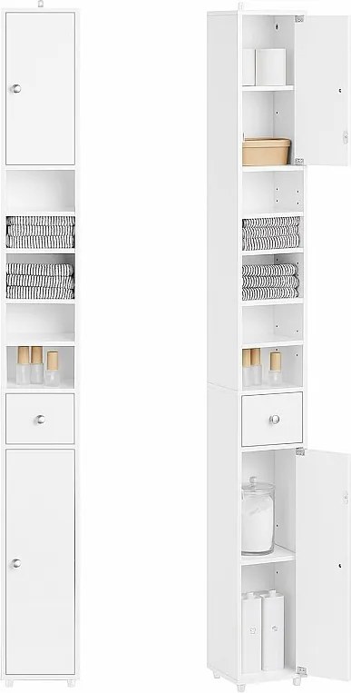 Wysoka szafka łazienkowa z 2 drzwiami BZR167-GW