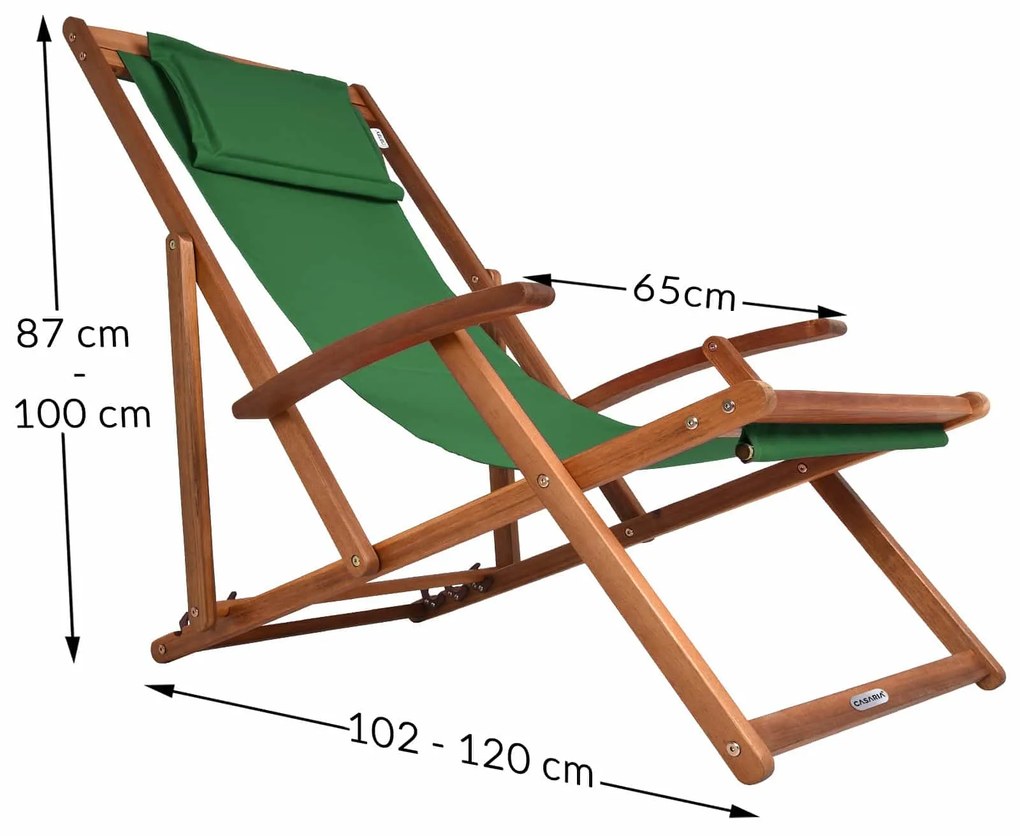Leżak ogrodowy SIENA, 60x94cm, zielona Casaria