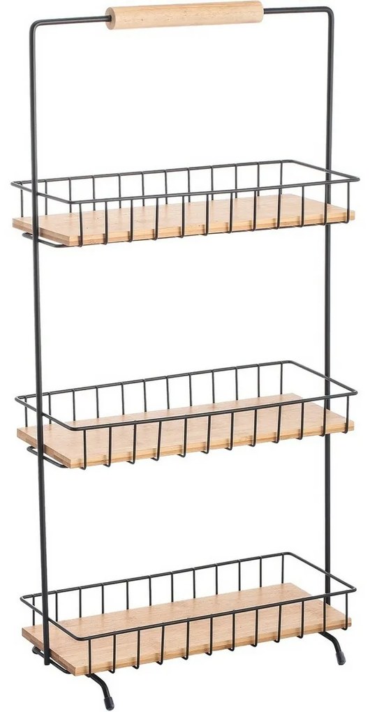 MSV Trzypoziomowy stojak kuchenny Elie 29,5 x 15,5 x 58,5 cm, czarny