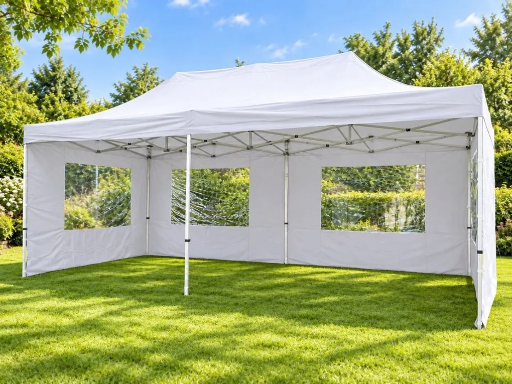 Pawilon ogrodowy rozkładany 3 x 6 m - biały
