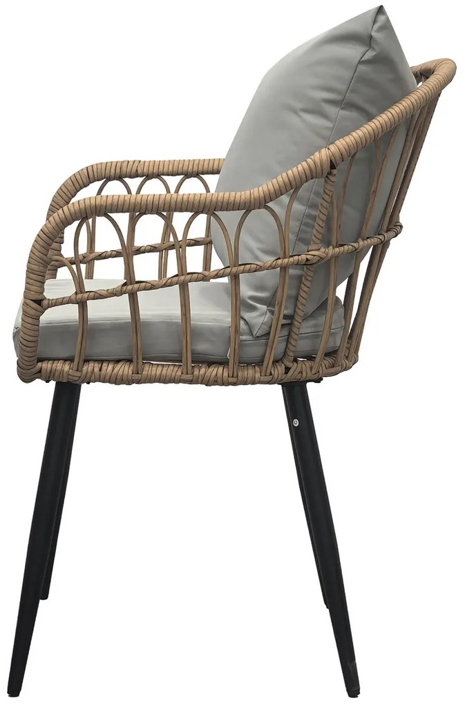 Krzesło ogrodowe Autronic, metal, polirattan, naturalny , AZ-F1406 NAT