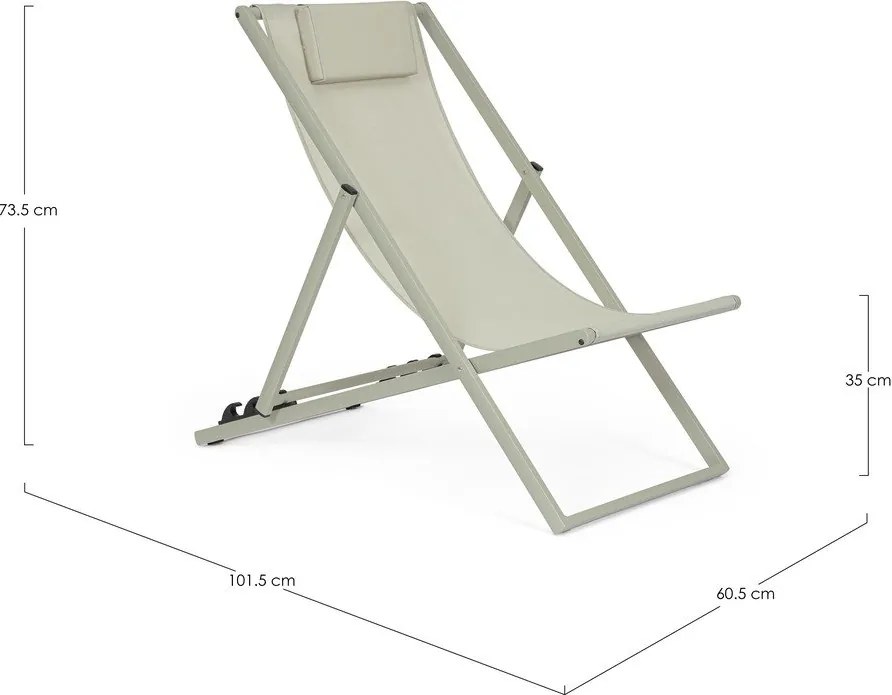 Szarobrązowy metalowy leżak ogrodowy Taylor – Bizzotto