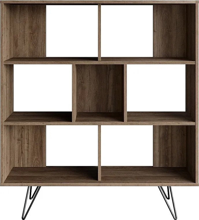 Regał na książki – 120 x 132,2 x 29,5 cm – Orzech – Melamina