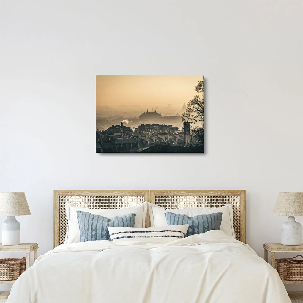 Obraz - Miasto pod mgłą (70x50 cm)