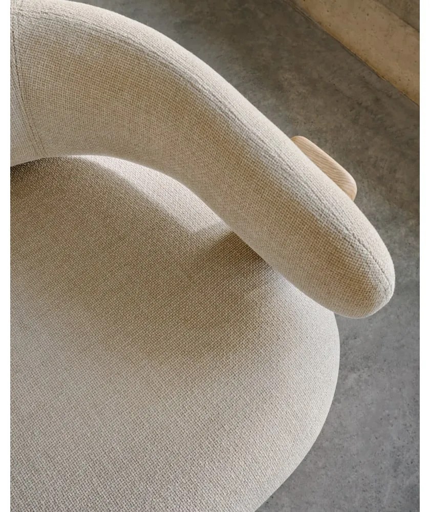 Beżowy fotel z tkaniny szenilowej Granite – Kave Home