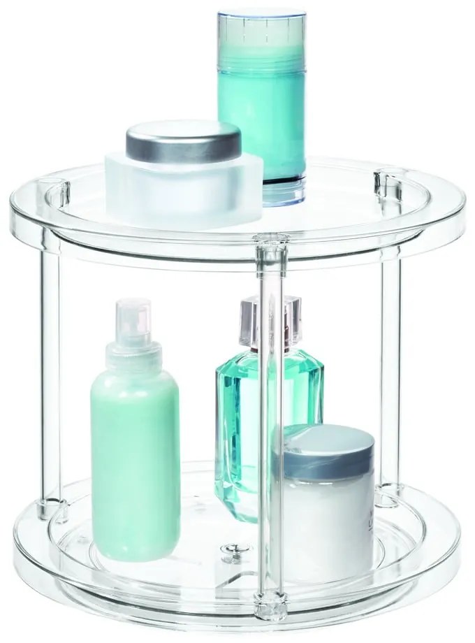 Okrągły obrotowy dwupoziomowy stojak na pojemniki iDesign The Home Edit, ⌀ 24,1 cm