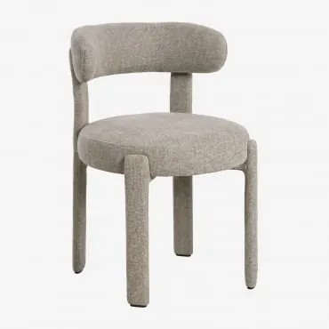 Zestaw 2 Tapicerowanych Krzeseł Jadalnianych Z Żelaza Jolie Tkaniny Szary Kret & Tkaniny Szary Kret - Sklum