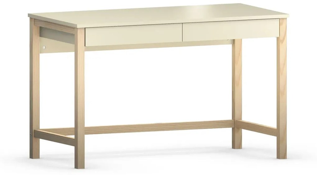 Beżowe biurko z dwiema szufladami - Mioxis 3X 50x100