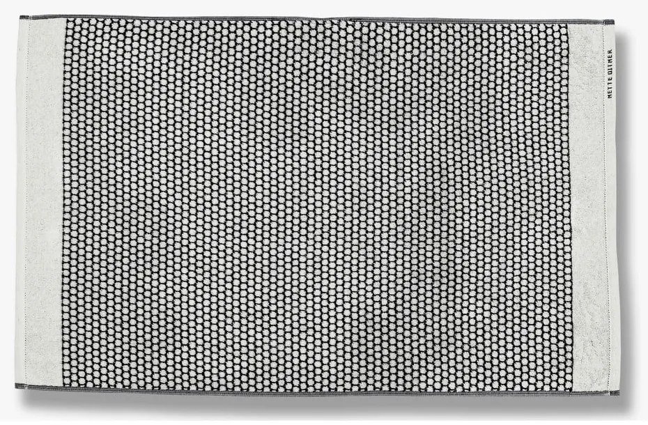 Czarno-biały tekstylny dywanik łazienkowy 50x80 cm Grid – Mette Ditmer Denmark