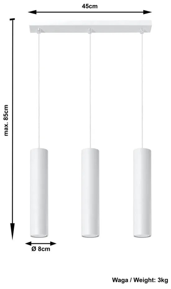 Biała lampa wisząca Nice Lamps Castro 3