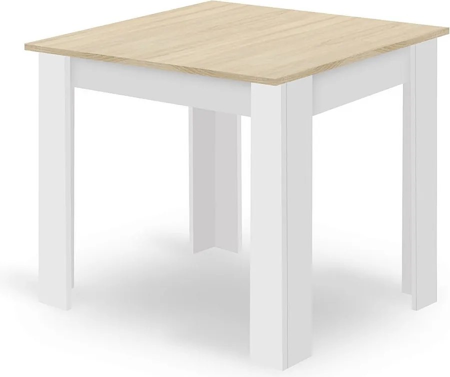 Stół jadalny Valora NP Square z blatem z dębu sonoma i białymi nogami